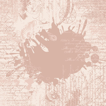 background of the papyrus with occult symbols and pentagram