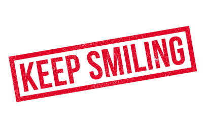Keep Smiling rubber stamp. Grunge design with dust scratches. Effects can be easily removed for a clean, crisp look. Color is easily changed.