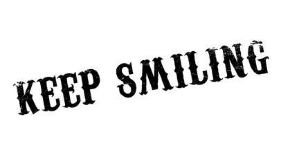 Keep Smiling rubber stamp. Grunge design with dust scratches. Effects can be easily removed for a clean, crisp look. Color is easily changed.