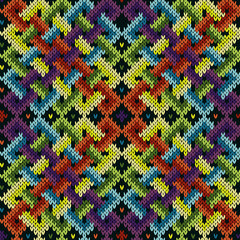 Seamless knitted intertwining pattern