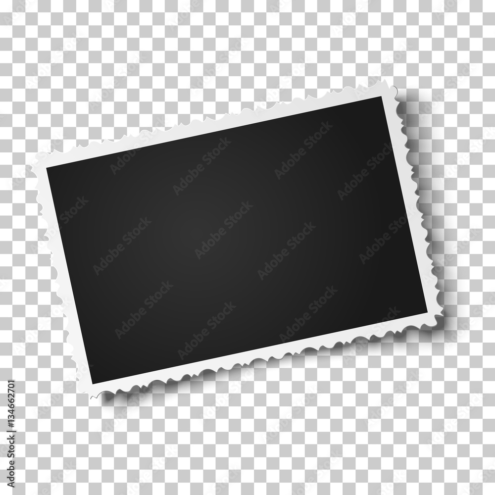 Wall mural retro realistic vector photo frame with figured edges