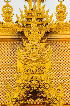 Beautiful and Amazing Golden Buddhist temple  at Wat Paknam Jolo , Bangkla , Chachoengsao , Thailand
