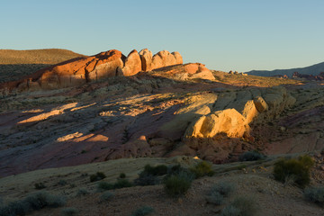 Fototapeta premium Sunset at Valley of Fire State Park, Nevada, USA