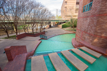 Waterfall in Sesquicentennial park Houston, Texas