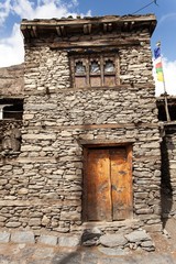 Fototapeta premium View of local stony building in Manang village