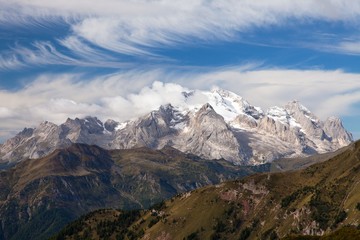 Marmolada, the highest mount of Dolomites mountains