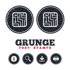 Circuit board sign icon. Technology symbol.