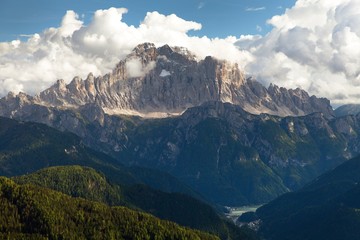 Evening view of Mount Civetta from Col di Lana