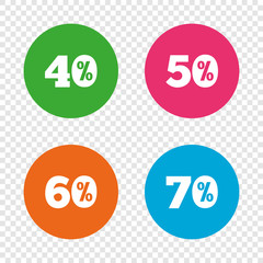 Sale discount icons. Special offer price signs.