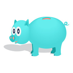 Piggy bank. Vector illustration.