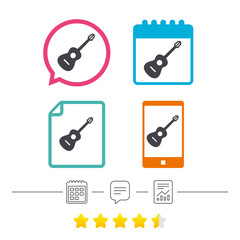 Acoustic guitar sign icon. Music symbol.