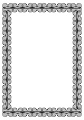 Black and white guilloche vertical frame.  Vector clip art.