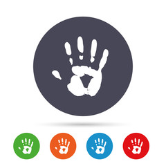 Hand print sign icon. Stop symbol.