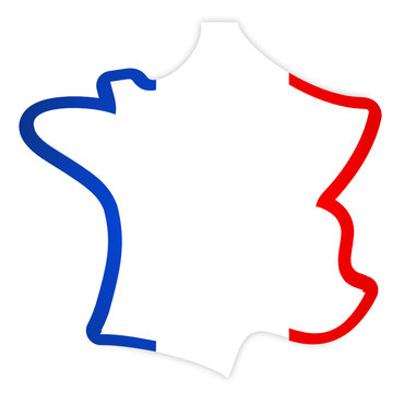 carte de France bleu blanc rouge
