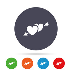 Hearts with arrow sign icon. Love symbol.