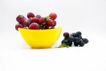 Grapes on white background.