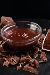 Melting chocolate / melted chocolate/ chocolate swirl/ stack/ ch