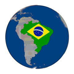 Brazil on political globe