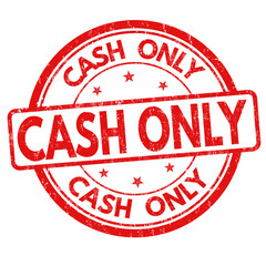 Cash only sign or stamp