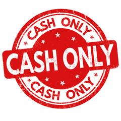 Cash only sign or stamp