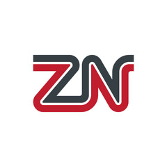 Initial Letter ZN Linked Design Logo