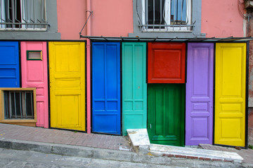 colorful facade in old city of Istanbul