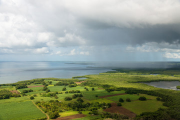 Obraz premium Aerial approch to Guadeloupe