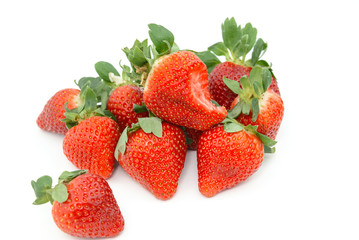 Group of fresh Strawberry on white background