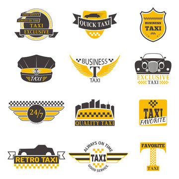 Taxi Badge Vector Illustration.