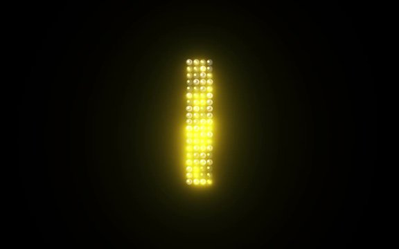 I letter with Glowing golden Leds