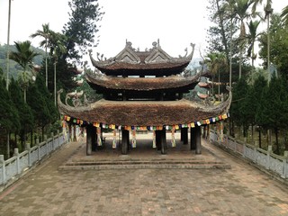 Temple Pagoda Shrine in Hanoi, Vietnam on Chinese New Year Winter