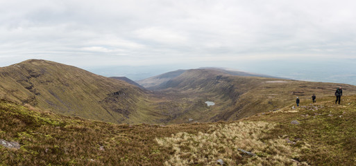 Hillwalking on Sliabh Mis Mountain Range in County Kerry, Ireland © Colm