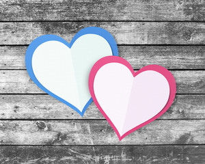 Paper Valentine Hearts Background