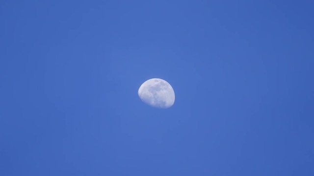 4k of Moon on the sky blue