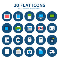 Electronic Flat Icon Set