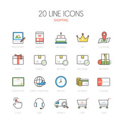 Shopping Line Icon Set
