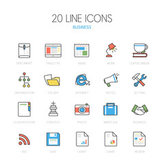Business Line Icon Set
