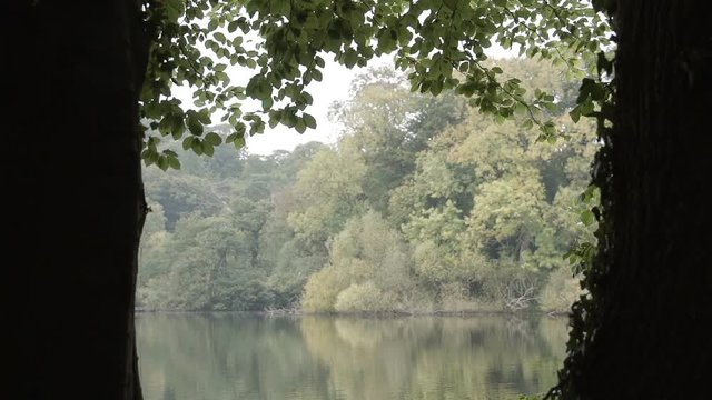 Natural English lake filmed with a natural frame