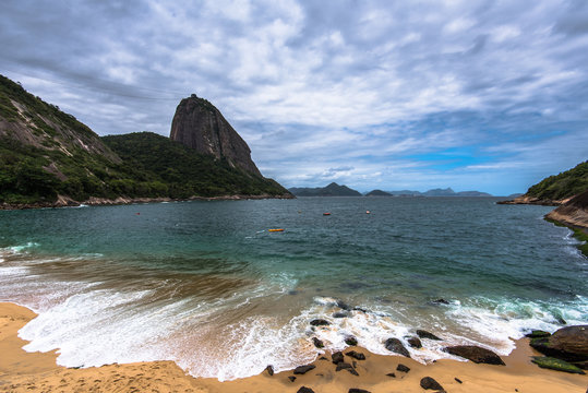 Red Beach is Rio de Janeiro One of the Famous Beaches With the View of Sugarloaf Mountain