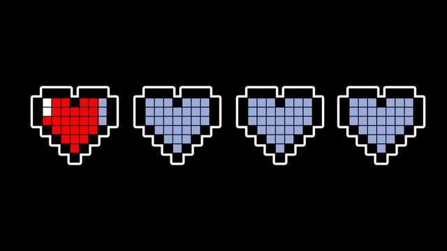 Pixel hearts animation