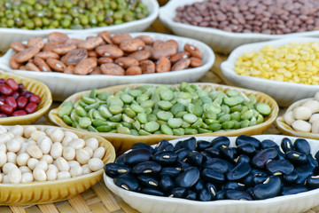 Prepared  black bean and many legumes for cooking