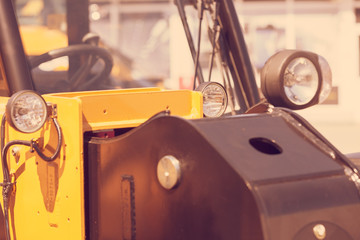headlights on the machine