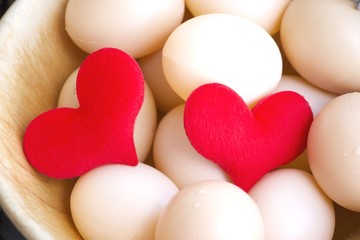 Heart in egg bowl