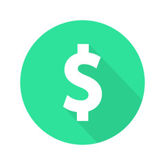 Dollar sign flat icon vector