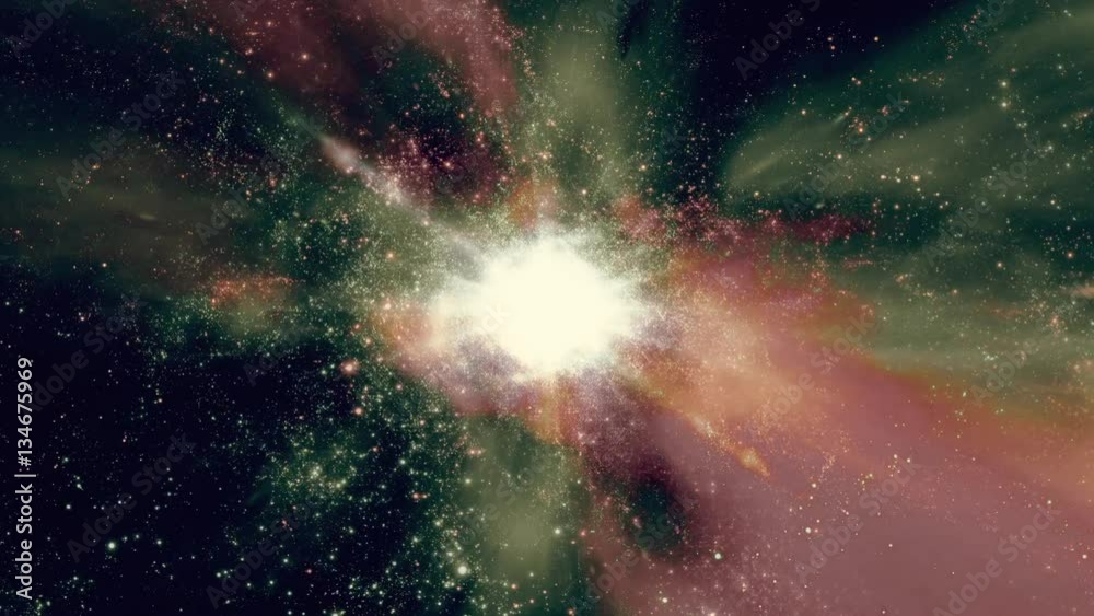 Canvas Prints Space 2222: Flying through star fields in space (Loop).