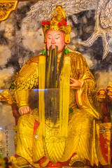 Chinese Gods statues can be seen at Wenwu Temple in Puli County of Taiwan
