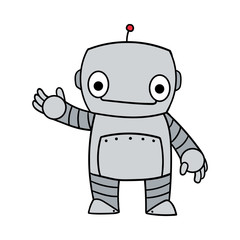 Friendly Cartoon Robot Vector Illustration