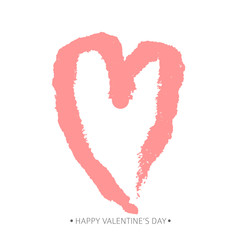 Brush drawing calligraphy heart card. Vector illustration