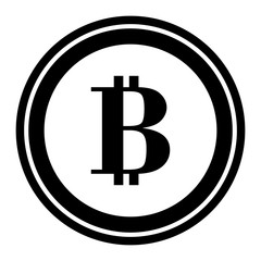 Obraz premium circle with b of bitcoin currency over white background. vector illustration 