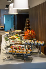  Dessert corner at a buffet restaurant